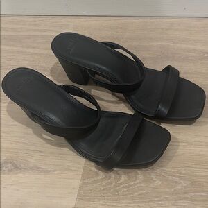 Women's Black Heeled Sandals